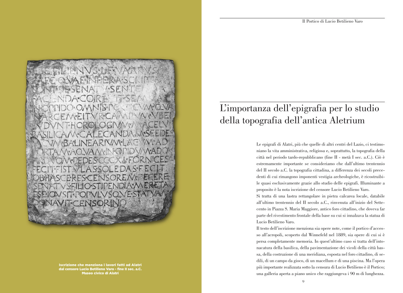 L’importanza dell’epigrafia per lo studio della topografia dell’antica Aletrium
